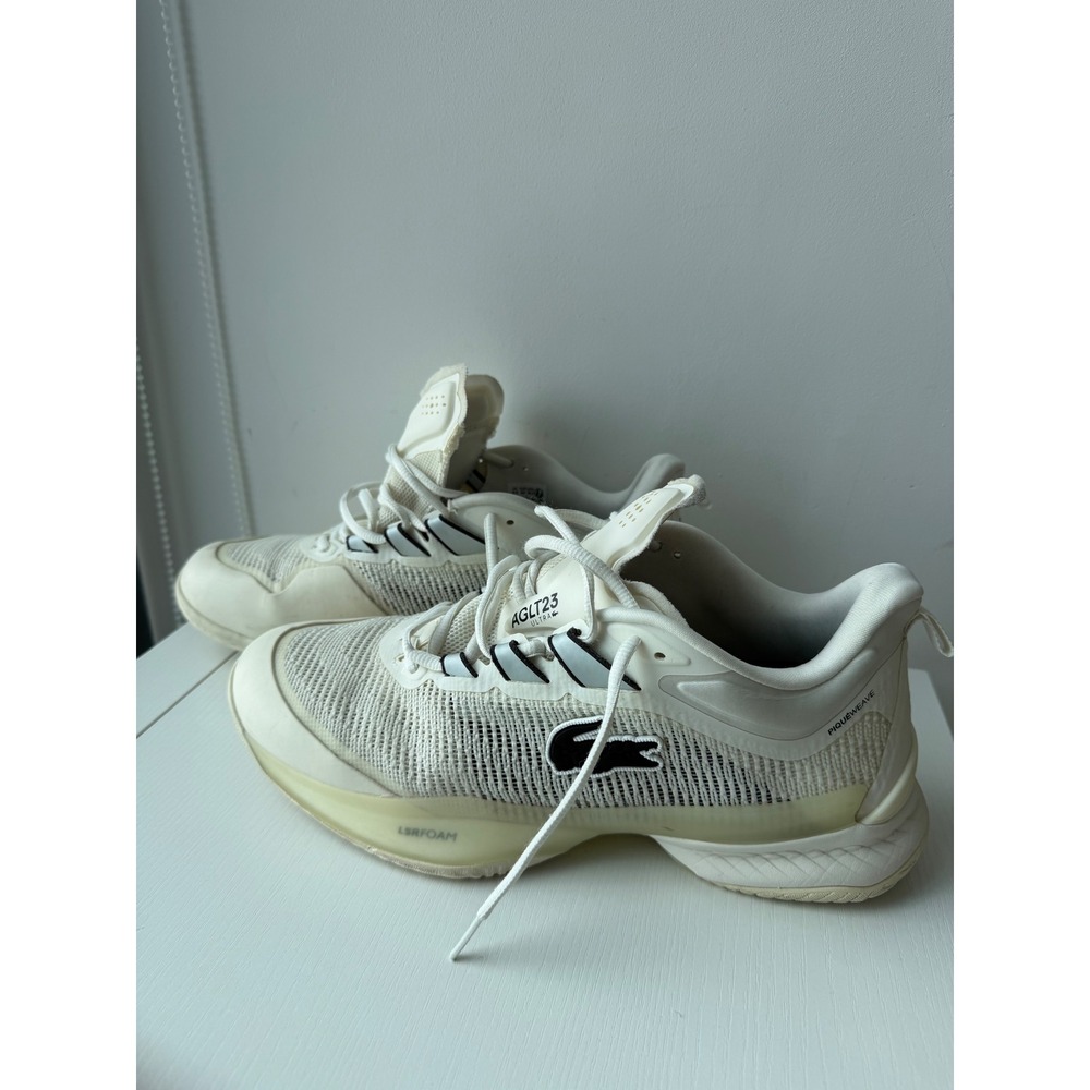 Lacoste AG-LT23 Ultra Tennis Shoes Men's US 10.5 EU 44 Off White Sneakers